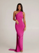 1980s Solid One-Shoulder Evening Backless Dress with Train - vintage dress, retro fashion