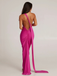 1980s Solid One-Shoulder Evening Backless Dress with Train - vintage dress, retro fashion