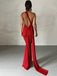 1980s Solid One-Shoulder Evening Backless Dress with Train - vintage dress, retro fashion