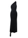 1980s Solid One-Shoulder Evening Backless Dress with Train - vintage dress, retro fashion
