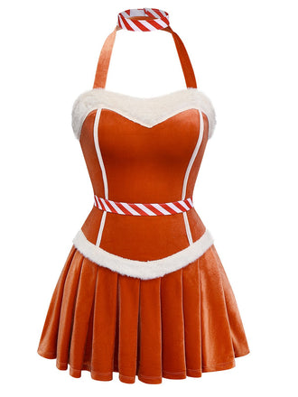 1980s Flannelette Pom Pom Reindeer Dress - vintage dress, retro fashion