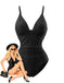 1980s Floral V-Neck Ruched One-Piece Swimsuit - vintage swimwear, retro swimsuit, pin-up style for vintage lovers