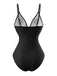 1980s Floral V-Neck Ruched One-Piece Swimsuit | vintage swimwear, retro swimsuit, pin-up style - perfect for retro fashion enthusiasts