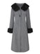 1980s Fur Trim Solid Faux-Wool Coat - vintage fashion, retro style