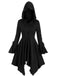 1980s Gothic Hooded Punk Long Jacket - vintage fashion, retro style