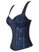 1980s Gothic Jacquard Sweetheart Neck Lace-Up Corset - vintage fashion, retro style