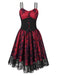 She slips into this 1980s Gothic Punk Eyelash Lace Waistband Dress and suddenly it's a 1980s daydream