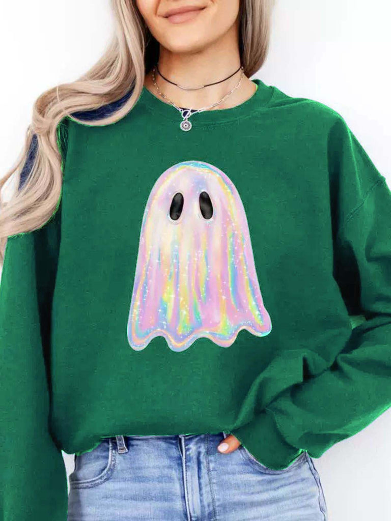 1980s Halloween Ghost Pumpkin Vintage Sweatshirt - vintage fashion, retro style