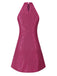 This 1980s Halter Off-Shoulder Sequined Dress wraps her in 1980s elegance, one twirl at a time