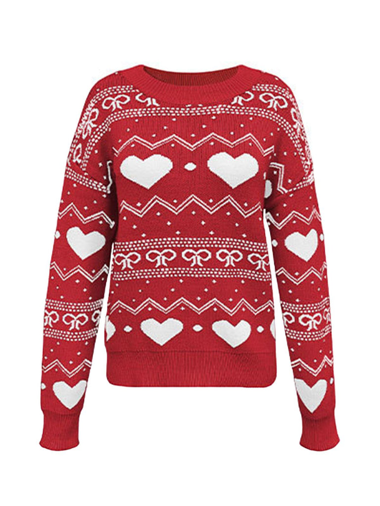 1980s Heart Pattern Valentine's Sweater - vintage fashion, retro style