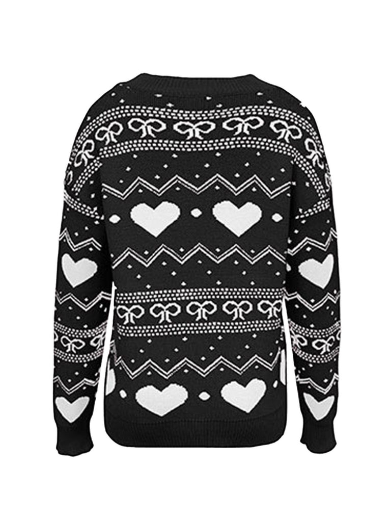 1980s Heart Pattern Valentine's Sweater - vintage fashion, retro style