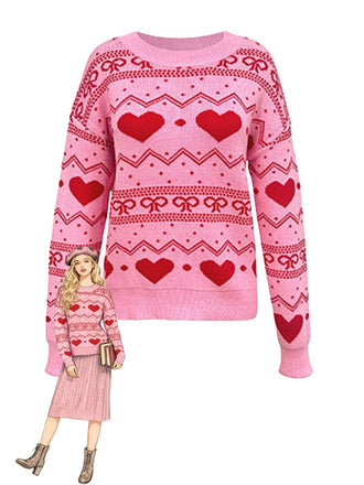 1980s Heart Pattern Valentine's Sweater - vintage fashion, retro style
