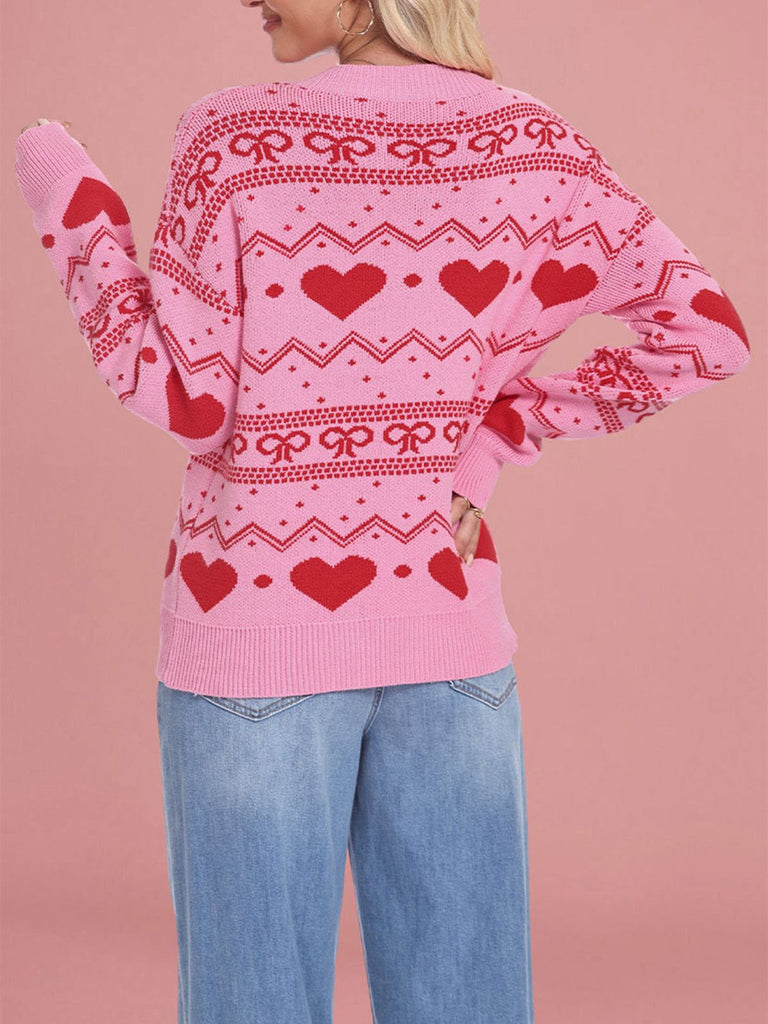 1980s Heart Pattern Valentine's Sweater | Retro Stage