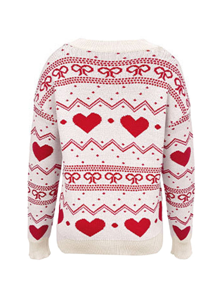 1980s Heart Pattern Valentine's Sweater - vintage fashion, retro style