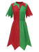 1980s Jagged Christmas Hem Elf Costume Dress Set - vintage dress, retro fashion