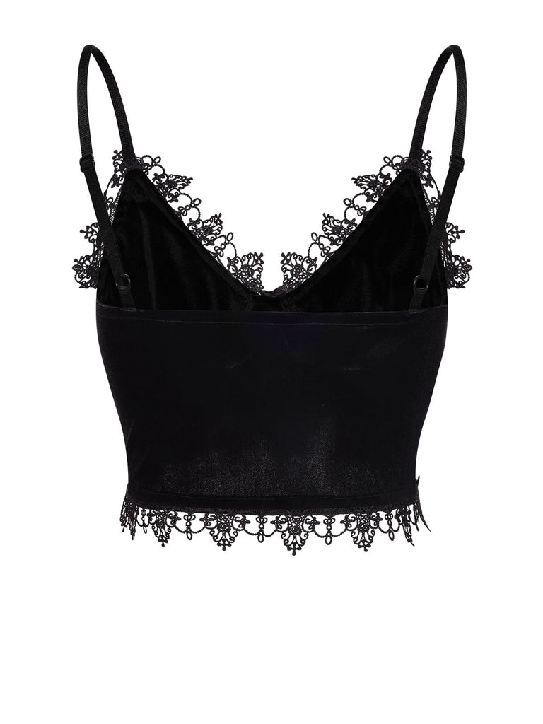 1980s Lace Patchwork Cross Crop Camisole, vintage fashion, retro style - perfect for women who love vintage and retro fashion