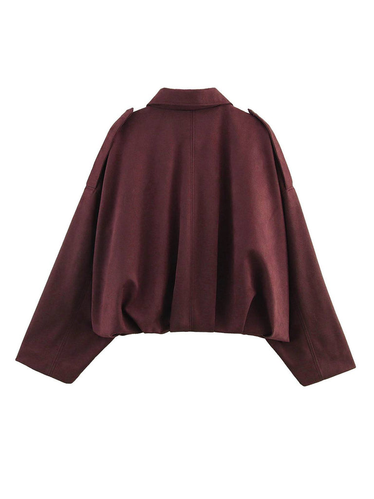 1980s Lapel Oversized Suede Jacket - vintage fashion, retro style