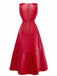 1980s Leather Solid A-Line Sleeveless Dress - vintage dress, retro fashion