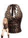 1980s Leopard Print Halter Neck Wrap Top - vintage fashion, retro style