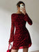 1980s Leopard Sheer Long-Sleeve Backless Dress - vintage dress, retro fashion