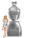 1980s Metallic Halter Tie Back Mini Dress: beautiful vintage dress, retro fashion, elegant style with timeless appeal