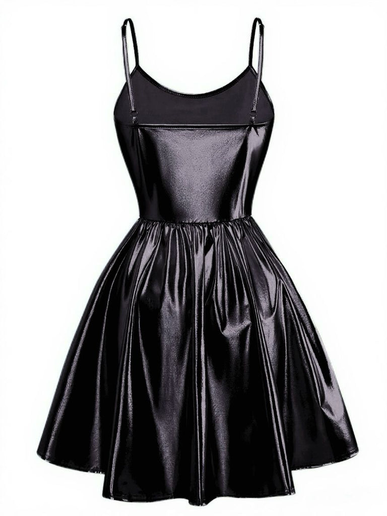 1980s Metallic Spaghetti Strap Party Dress - vintage dress, retro fashion