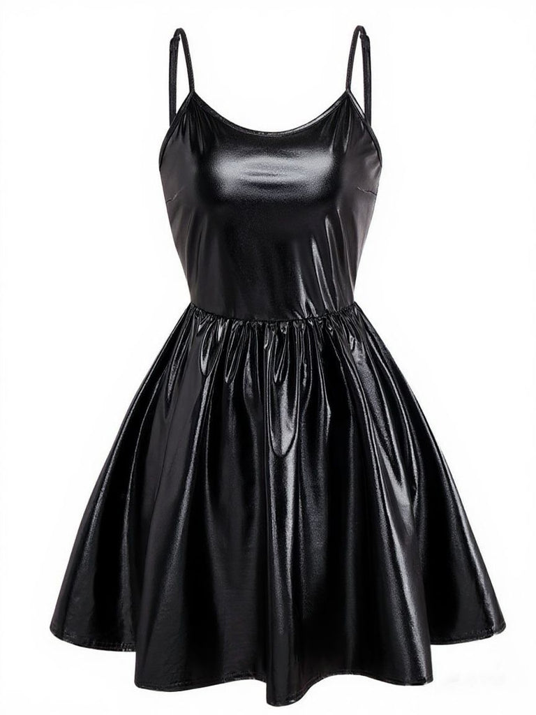 1980s Metallic Spaghetti Strap Party Dress - vintage dress, retro fashion