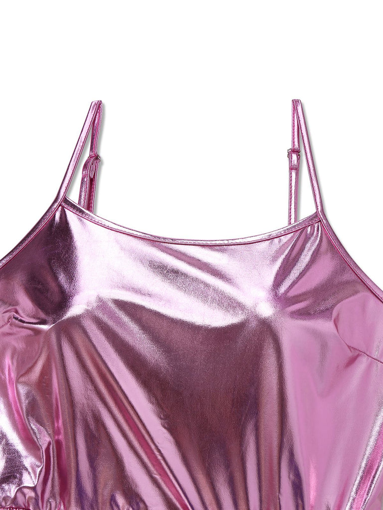 1980s Metallic Spaghetti Strap Party Dress - vintage dress, retro fashion