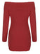 1980s Off-Shoulder Mohair Long Sleeves Dress - vintage dress, retro fashion