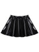 This 1980s Patent Leather Pleated Mini Skirt spins 1980s stories with every step