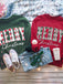 1980s Plaid Letter Christmas Sweatshirt - vintage fashion, retro style