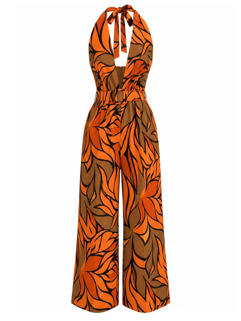 [Pre-Sale] 1980s Print Belted One Piece Jumpsuit 3