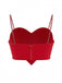Red 1980s Valentine’s Day Heart-Shaped Rhinestone Crop Top - vintage fashion, retro style, elegant red