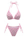 1980s Rhinestone Halter Triangle Bikini Set, vintage swimsuit, pin-up swimwear - perfect for women who love vintage and retro fashion