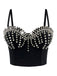 1980s Satin Punk Rock Metallic Rivet Corset - vintage fashion, retro style