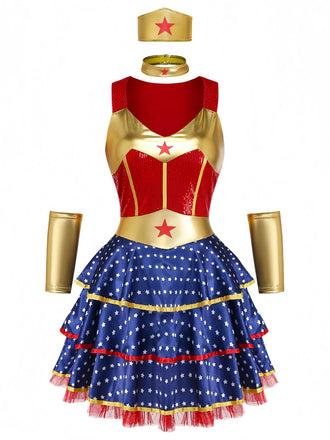 Red 1980s Vintage Classic Dress