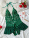 1980s Halter Lace Lingerie with Leopard Print Skirt - vintage skirt, retro style
