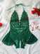 1980s Halter Lace Lingerie with Leopard Print Skirt - vintage skirt, retro style