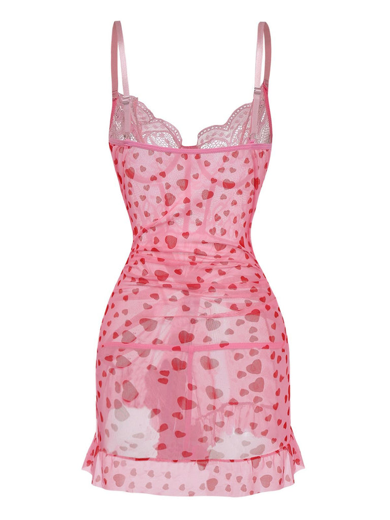 1980s Slip Lace Underwire Sheer Ruffle Nightgown - vintage nightgown, retro sleepwear