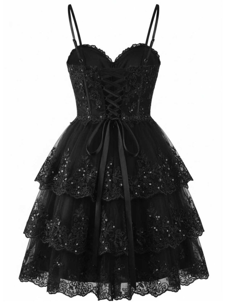 black corset dress vintage Vintage Black Corset Dress for Women | Chic Off-the-Shoulder Satin Evening Gown with Long Sleeves, Adjustable Lace-Up Front & Ribbon Ties