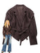 1980s Solid Button V-Neck Lace-Up Jacket - vintage fashion, retro style