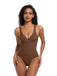 1980s Solid Front Zipper Shapwear Bodysuit - vintage fashion, retro style