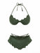 Black 1980s Solid Gothic Bat Wings Bikini Set, vintage swimsuit, pin-up swimwear - perfect for women who love vintage and retro fashion