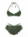 Black 1980s Solid Gothic Bat Wings Bikini Set, vintage swimsuit, pin-up swimwear - perfect for women who love vintage and retro fashion