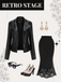 She throws on this 1980s Solid Lapel Leather Jacket and the city feels like 1980s Paris