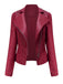 1980s Solid Lapel Leather Jacket — 1980s sophistication that wraps her in quiet power