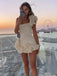 She slips into this 1980s Solid One-Shoulder 3D Flower Mini Dress and suddenly it's a 1980s daydream