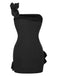 1980s Solid One-Shoulder 3D Flower Mini Dress, vintage dress, retro fashion - perfect for women who love vintage and retro fashion