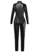 1980s Solid PU Leather Zipper Jumpsuit - vintage jumpsuit, retro fashion