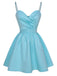 This 1980s Solid Rhinestone Straps Puffy Dress wraps her in 1980s elegance, one twirl at a time
